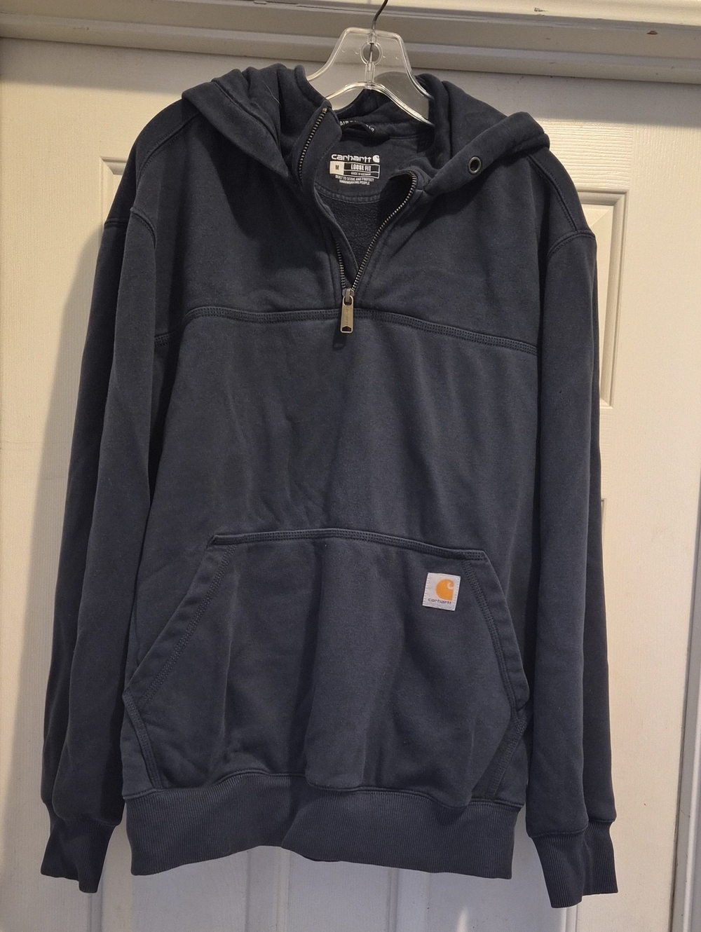 Carhartt Men’s Navy Half-Zip Hooded Sweatshirt